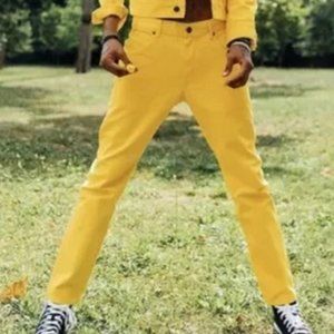 ALIFE X Lee W 30 X32 Lemon Yellow Denim Regular Taper Jeans Rare